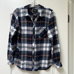 Rails Navy and White Plaid Button Down Flannel Shirt - very soft.